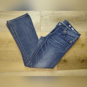 Miss Me Dark Wash Boot Cut Jeans with Subtle Whiskering Sz 31